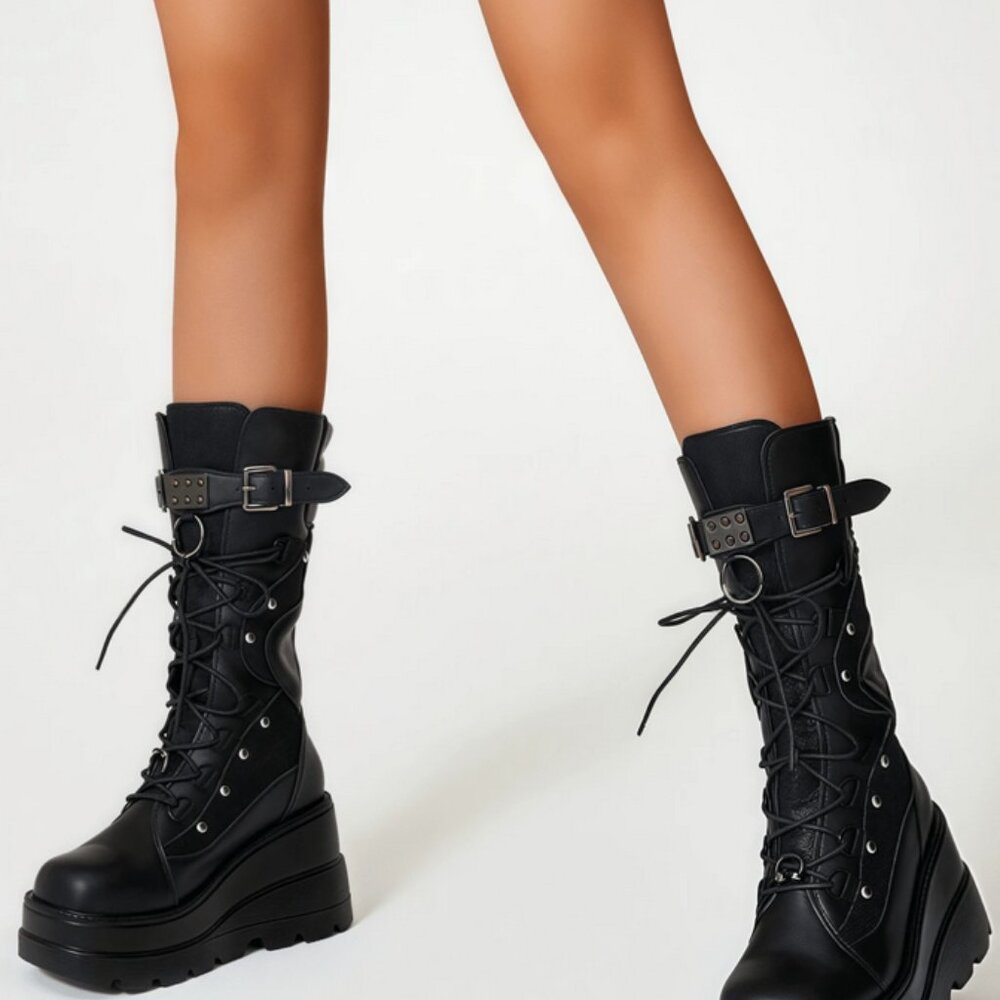 Rave goth platform laceup boots - Picture 6 of 6